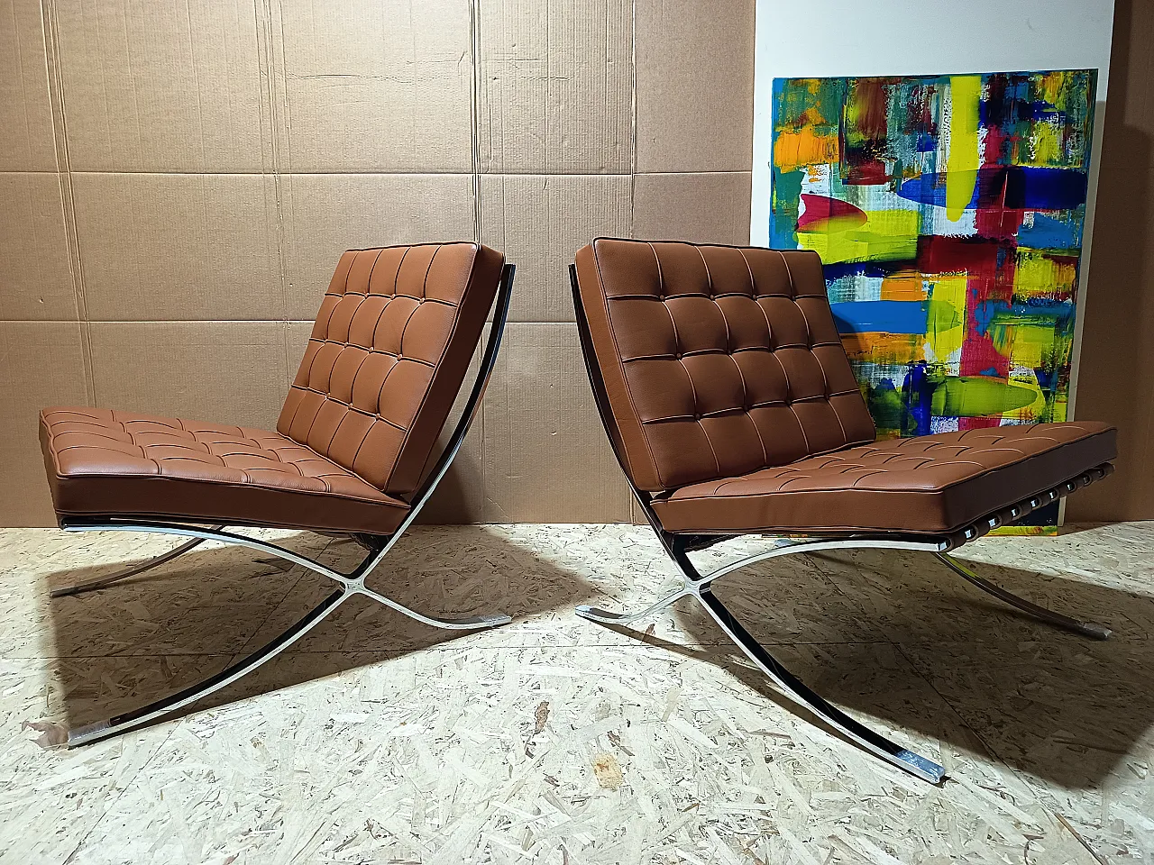 Poltrona Barcellona Relax di Knoll in pelle Volo Cognac, anni 2000 71