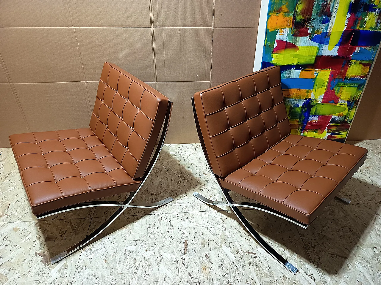 Poltrona Barcellona Relax di Knoll in pelle Volo Cognac, anni 2000 72