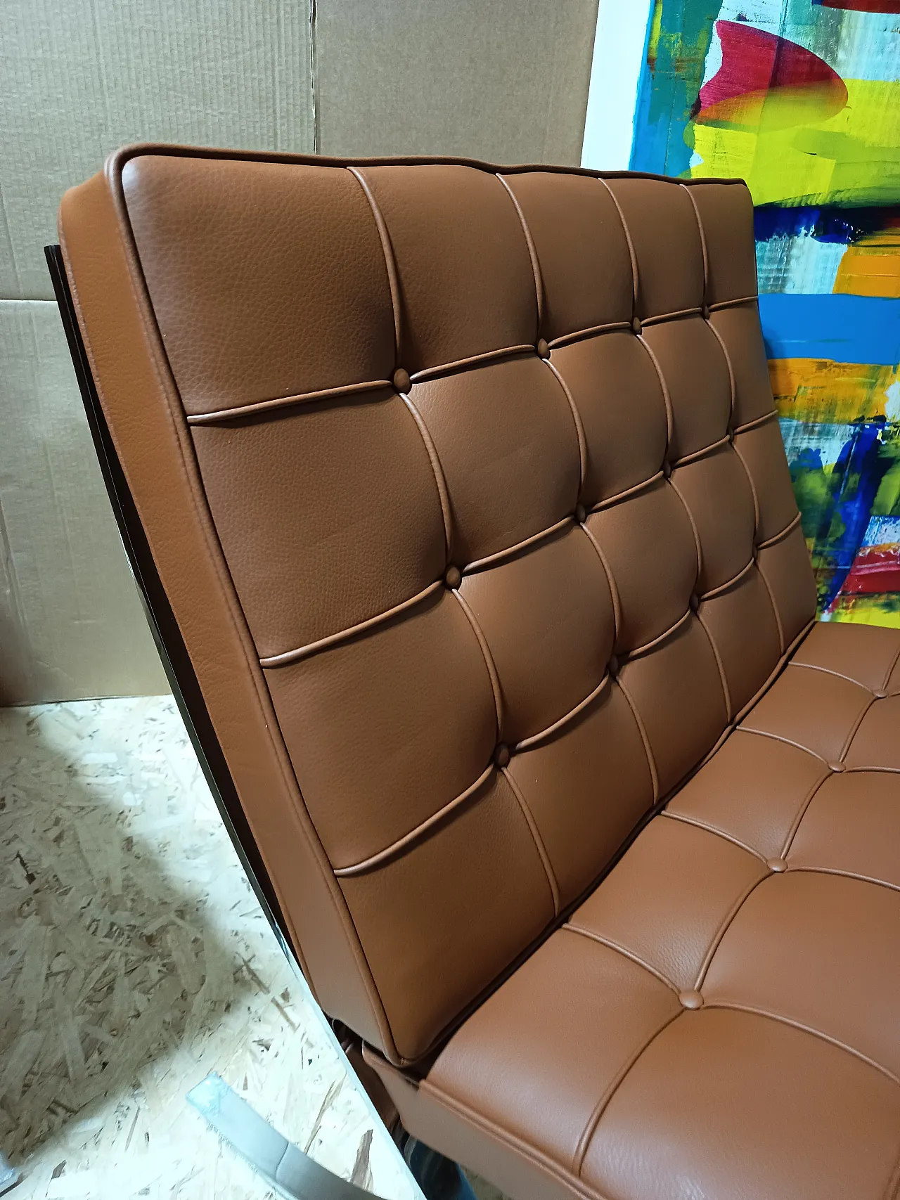 Poltrona Barcellona Relax di Knoll in pelle Volo Cognac, anni 2000 77