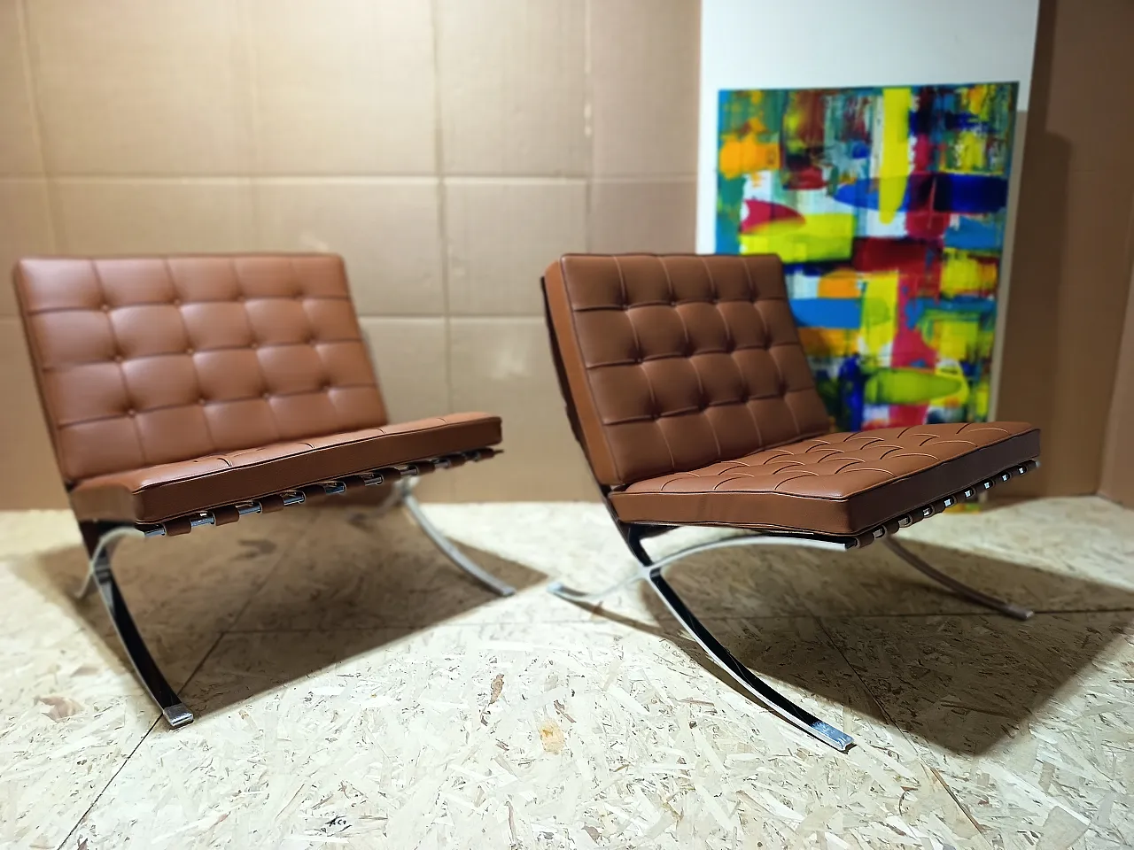 Poltrona Barcellona Relax di Knoll in pelle Volo Cognac, anni 2000 94