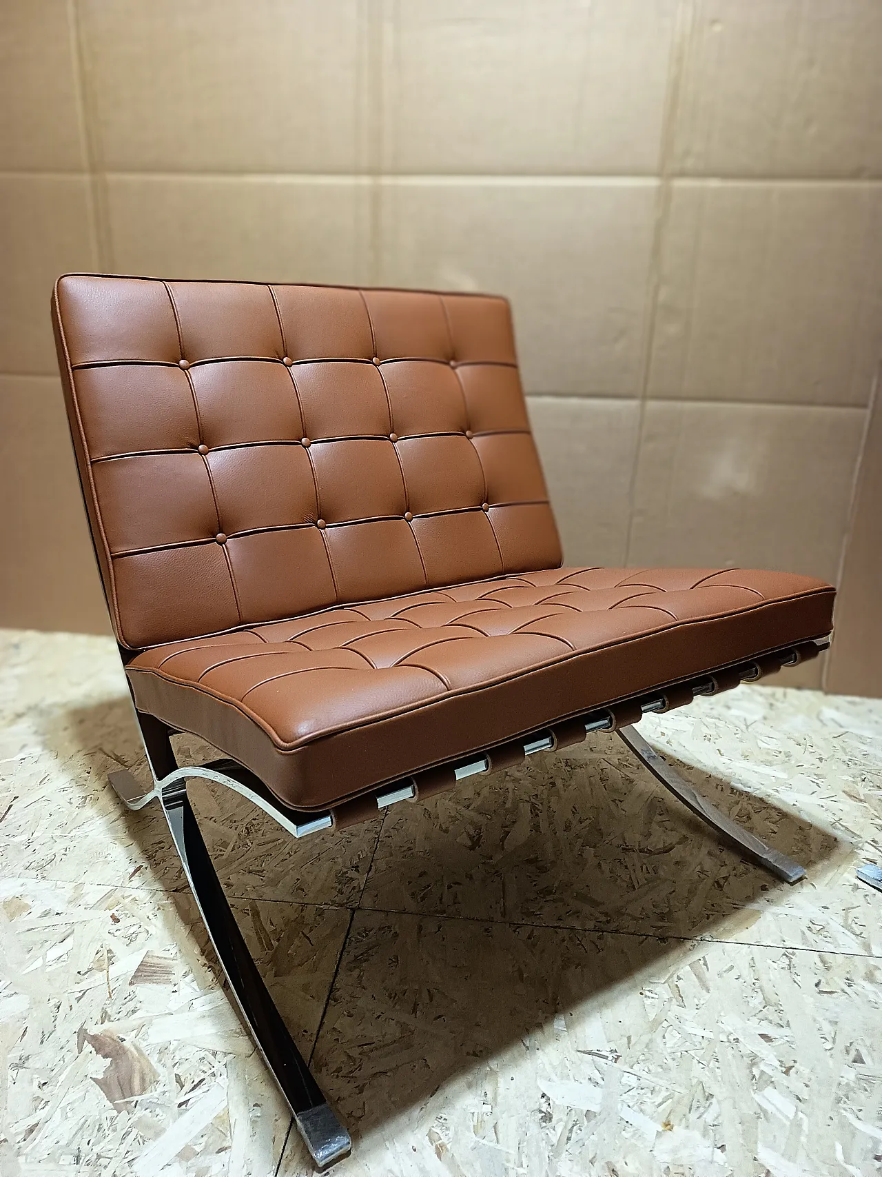 Poltrona Barcellona Relax di Knoll in pelle Volo Cognac, anni 2000 96