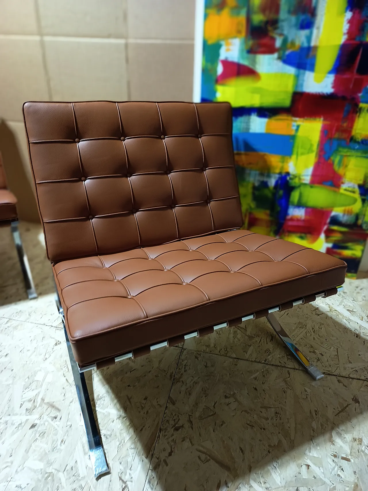 Poltrona Barcellona Relax di Knoll in pelle Volo Cognac, anni 2000 98