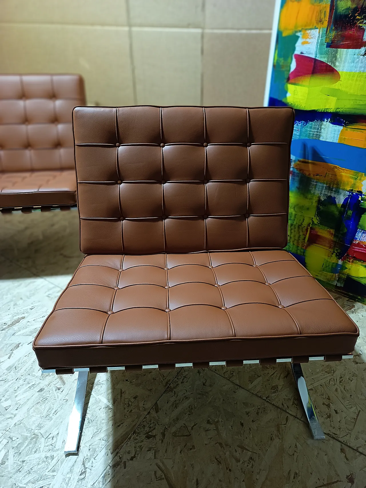 Poltrona Barcellona Relax di Knoll in pelle Volo Cognac, anni 2000 99