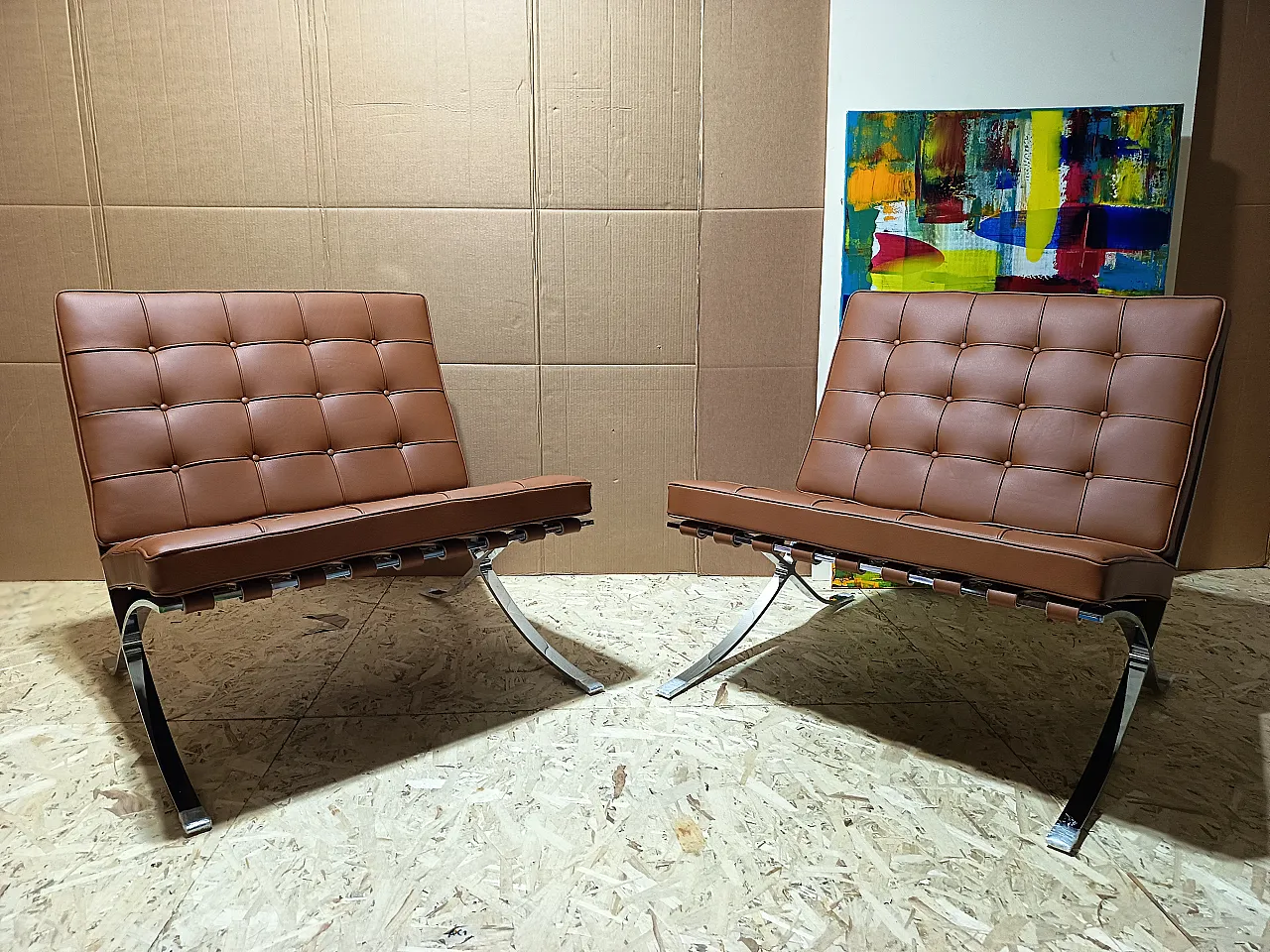 Poltrona Barcellona Relax di Knoll in pelle Volo Cognac, anni 2000 103