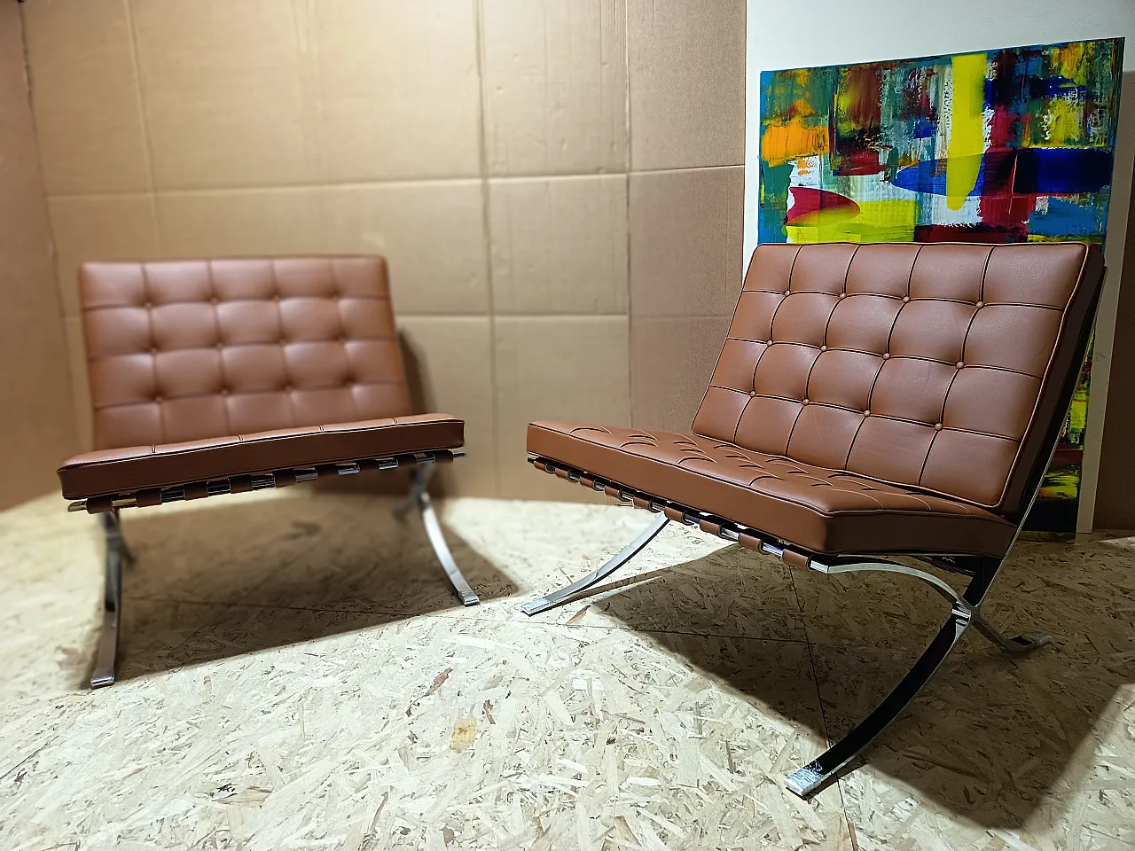 Poltrona Barcellona Relax di Knoll in pelle Volo Cognac, anni 2000 106