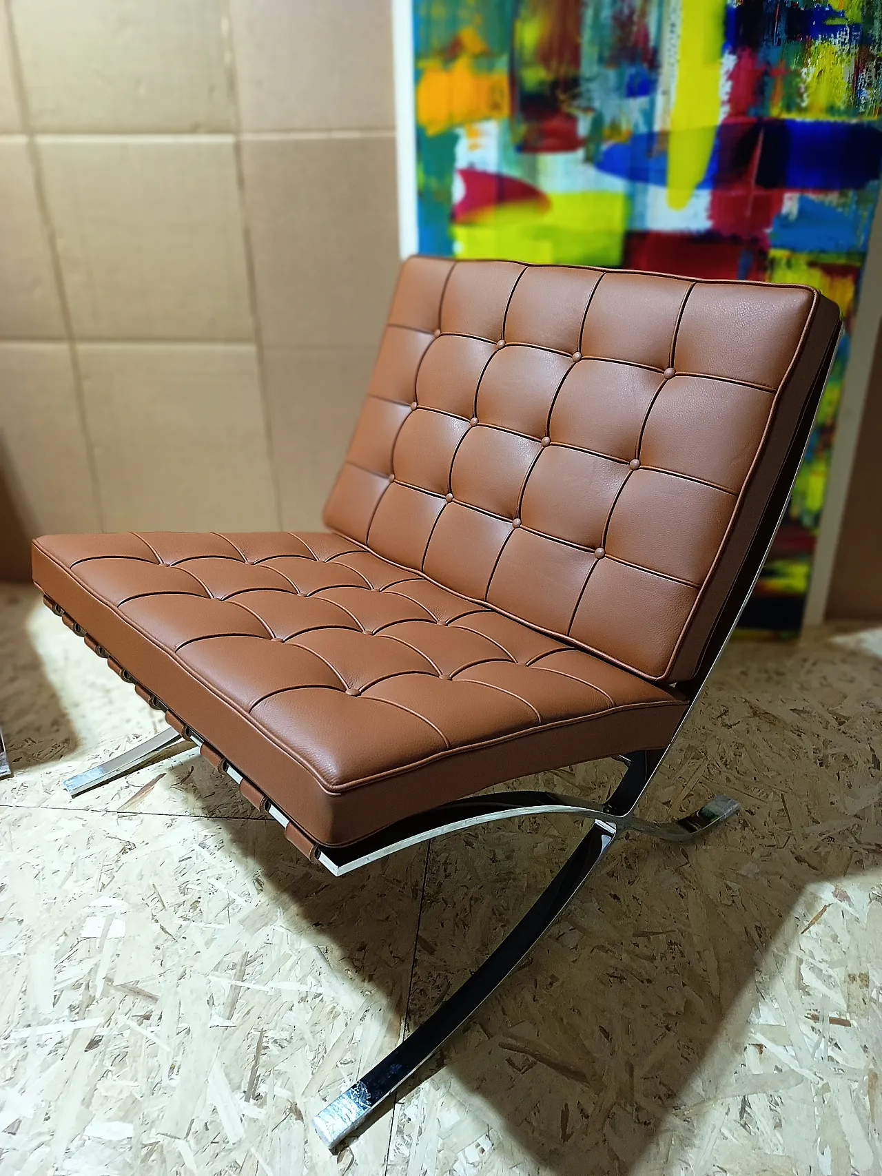 Poltrona Barcellona Relax di Knoll in pelle Volo Cognac, anni 2000 107