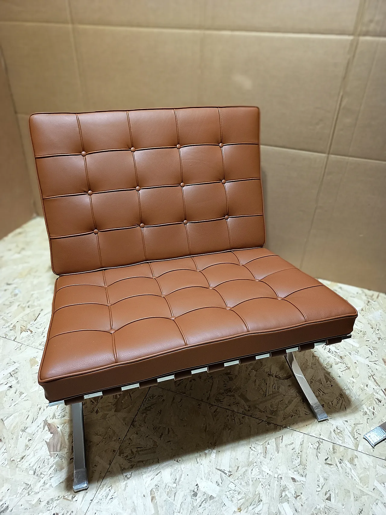 Poltrona Barcellona Relax di Knoll in pelle Volo Cognac, anni 2000 108