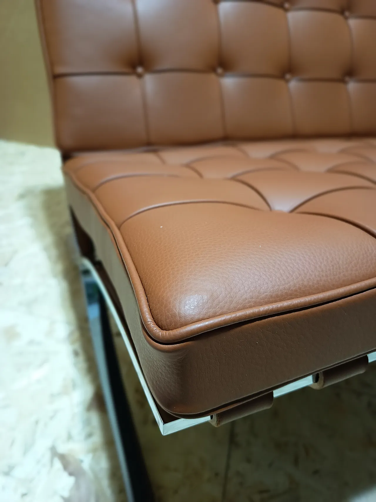 Poltrona Barcellona Relax di Knoll in pelle Volo Cognac, anni 2000 109