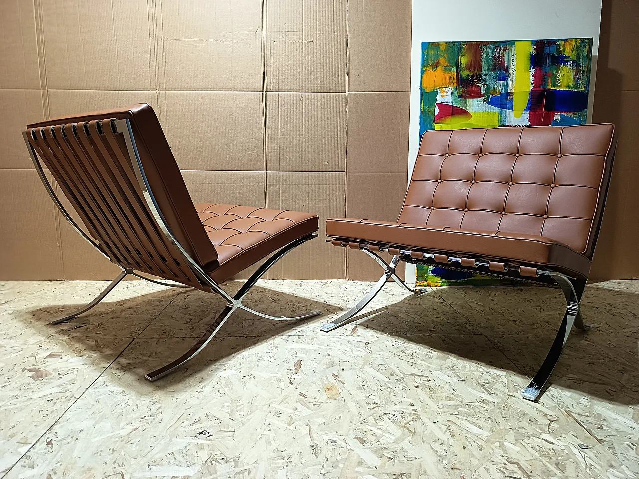 Poltrona Barcellona Relax di Knoll in pelle Volo Cognac, anni 2000 118