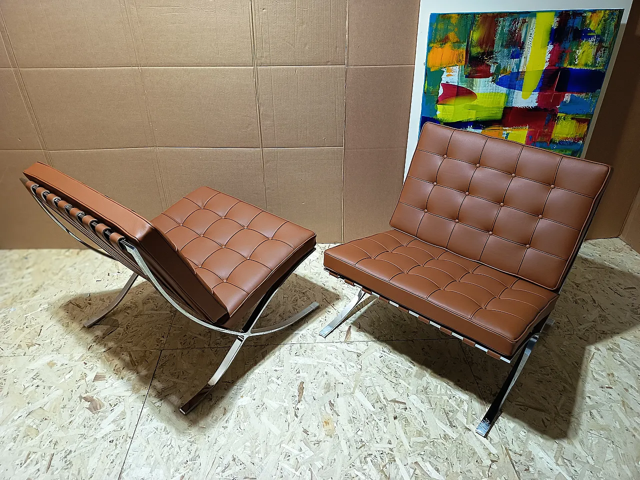Poltrona Barcellona Relax di Knoll in pelle Volo Cognac, anni 2000 119