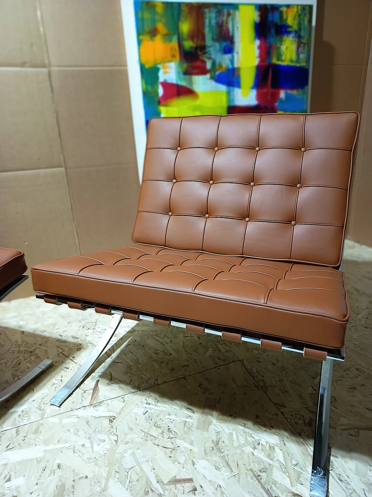 Poltrona Barcellona Relax di Knoll in pelle Volo Cognac, anni 2000 121