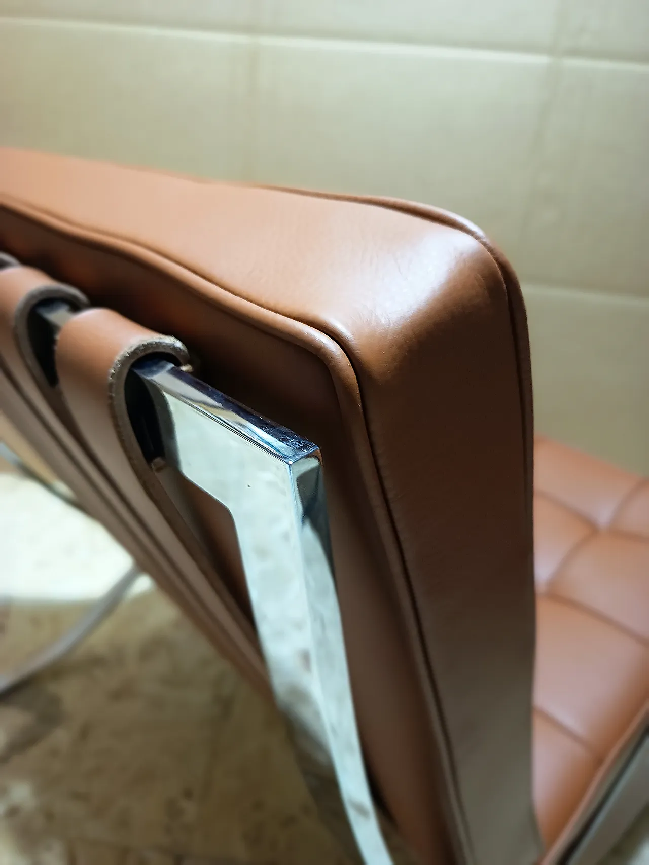 Poltrona Barcellona Relax di Knoll in pelle Volo Cognac, anni 2000 122