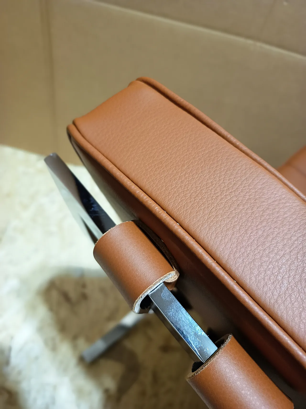 Poltrona Barcellona Relax di Knoll in pelle Volo Cognac, anni 2000 123