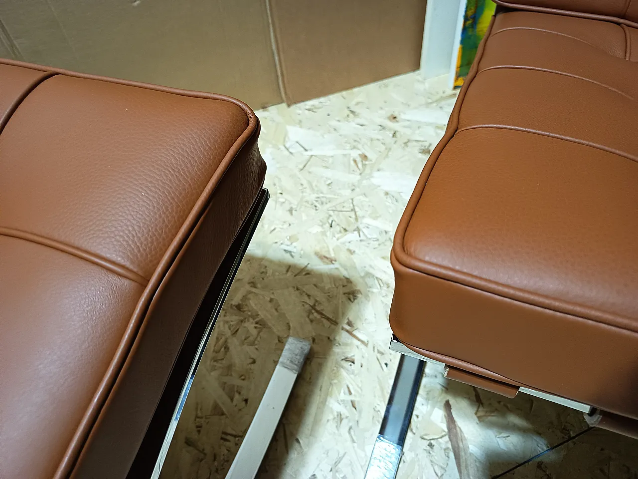 Poltrona Barcellona Relax di Knoll in pelle Volo Cognac, anni 2000 125