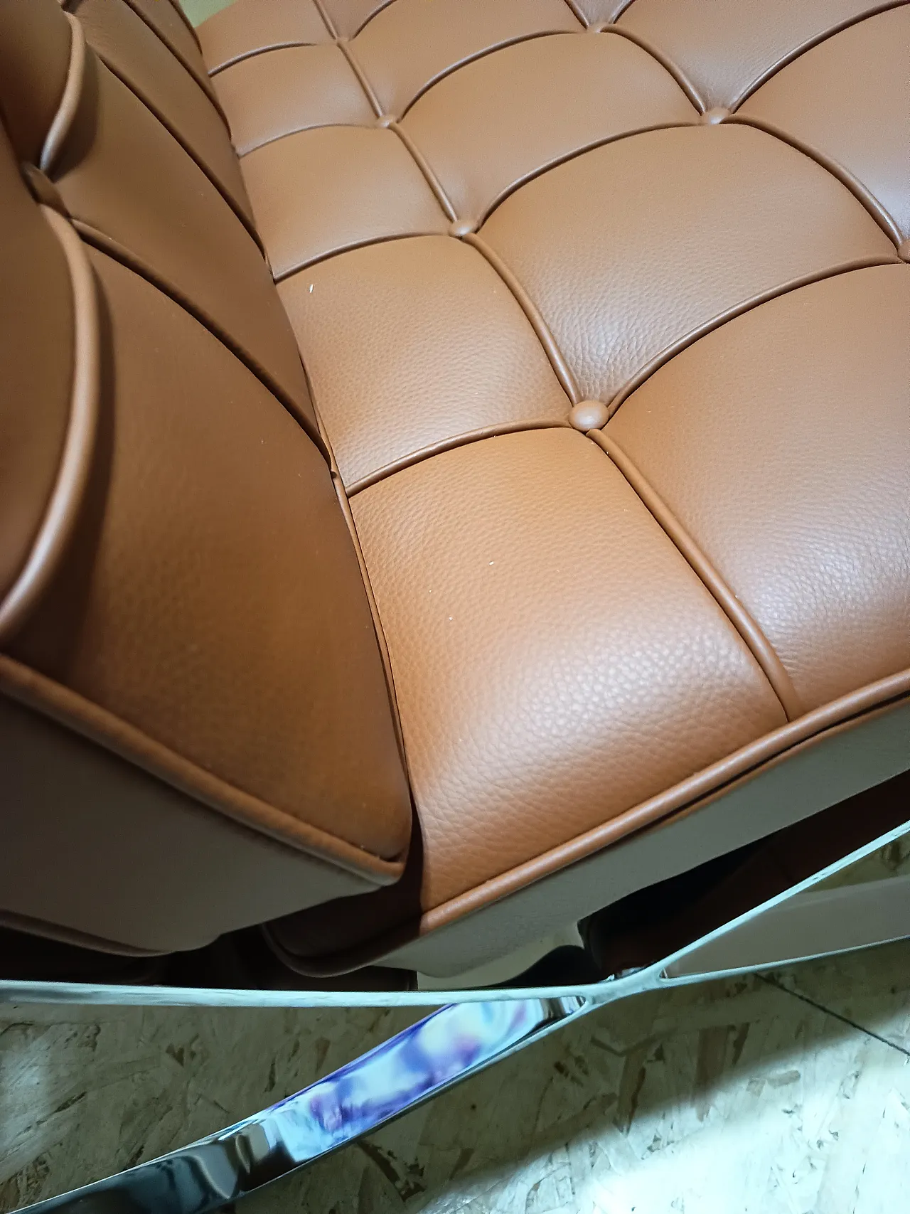 Poltrona Barcellona Relax di Knoll in pelle Volo Cognac, anni 2000 126