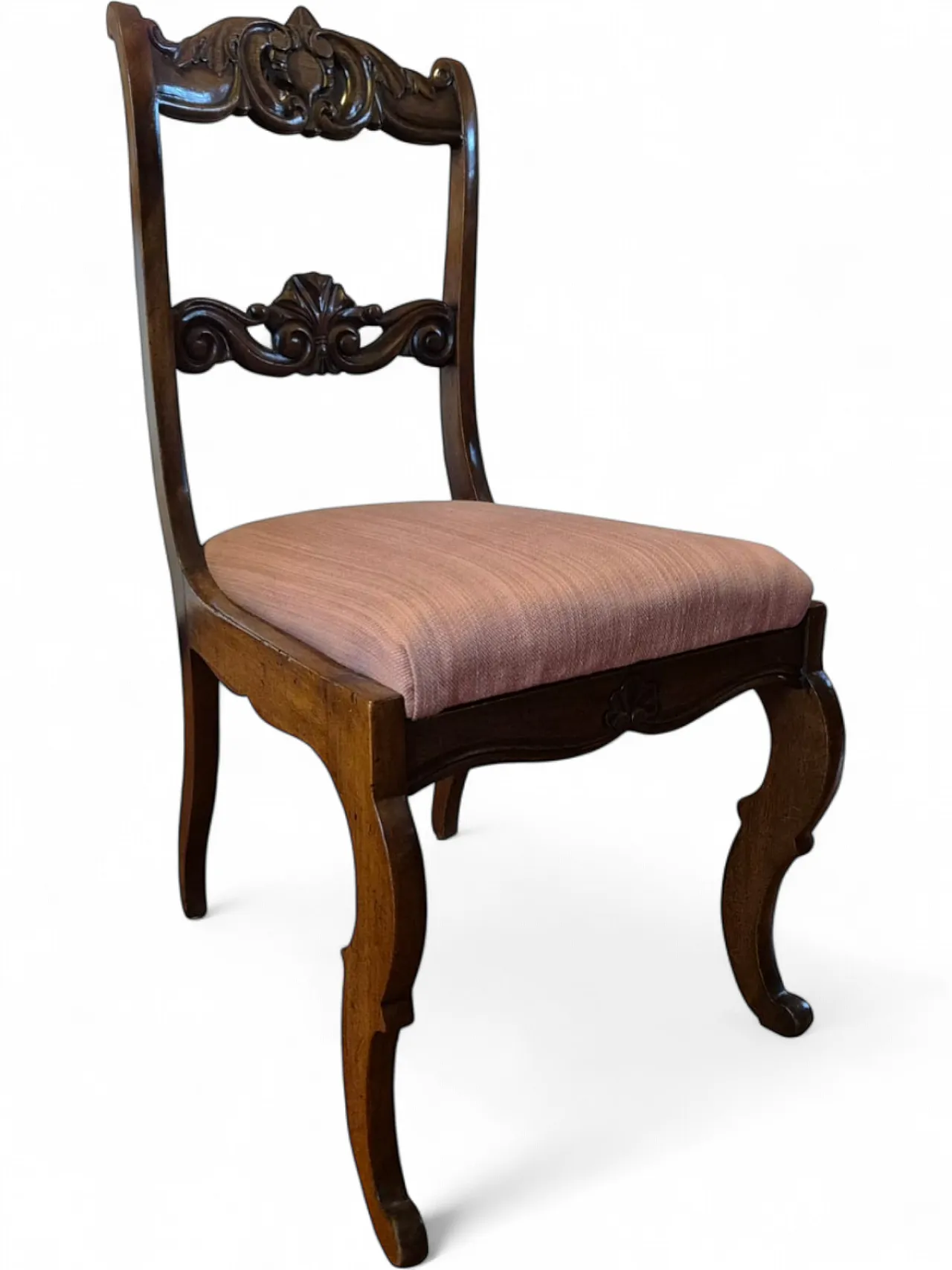 6 Carved Solid Wood Dining Chairs, 20th century 13