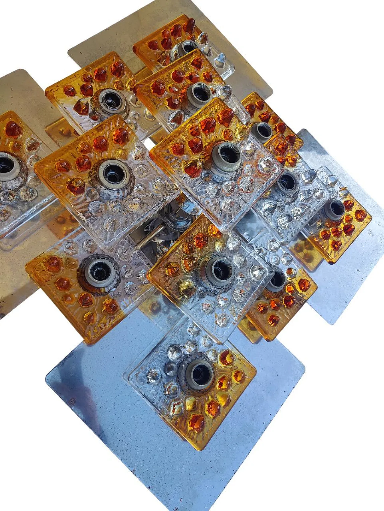 Pair of chandeliers by Toni Zuccheri for Mazzega, 1970 5