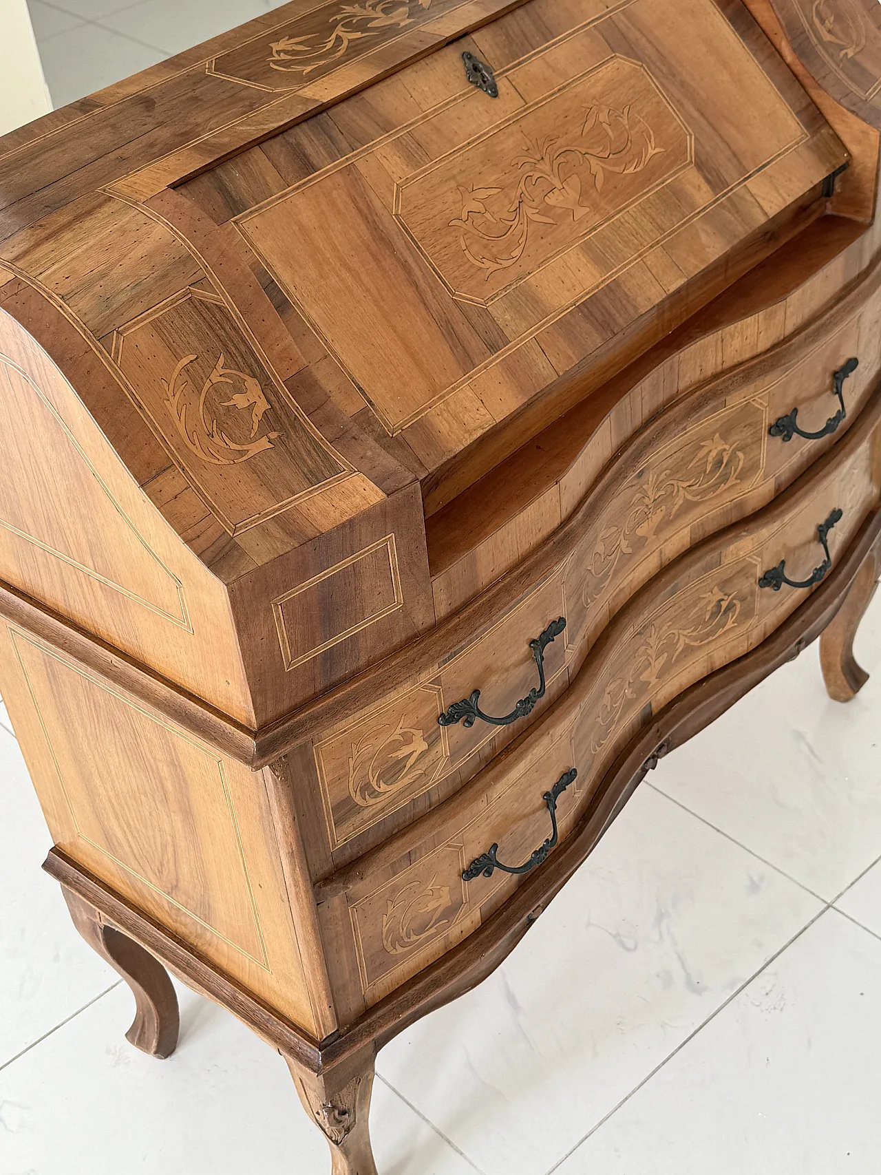 Ribalta intarsiata stile Luigi XV, '800 5