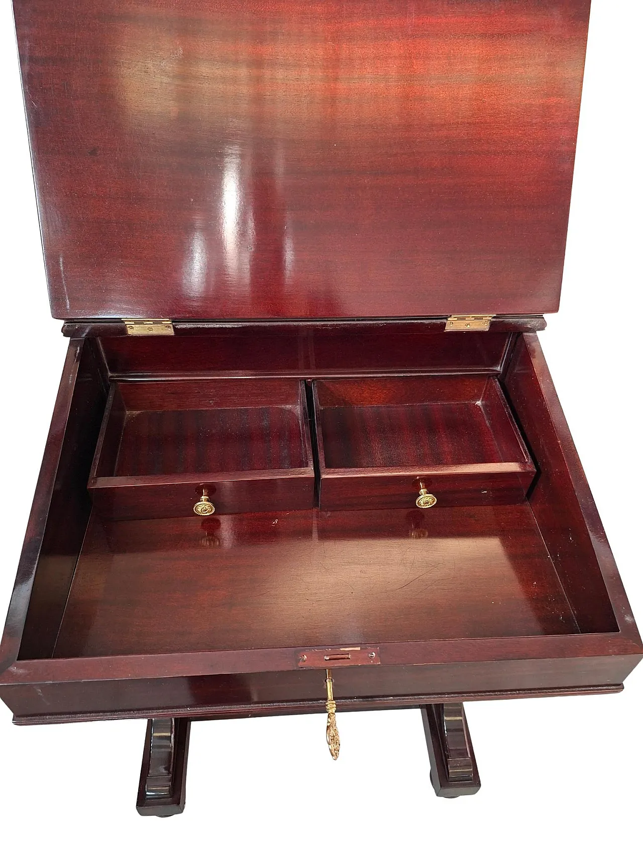 Davenport mahogany writing desk, 1980s 6