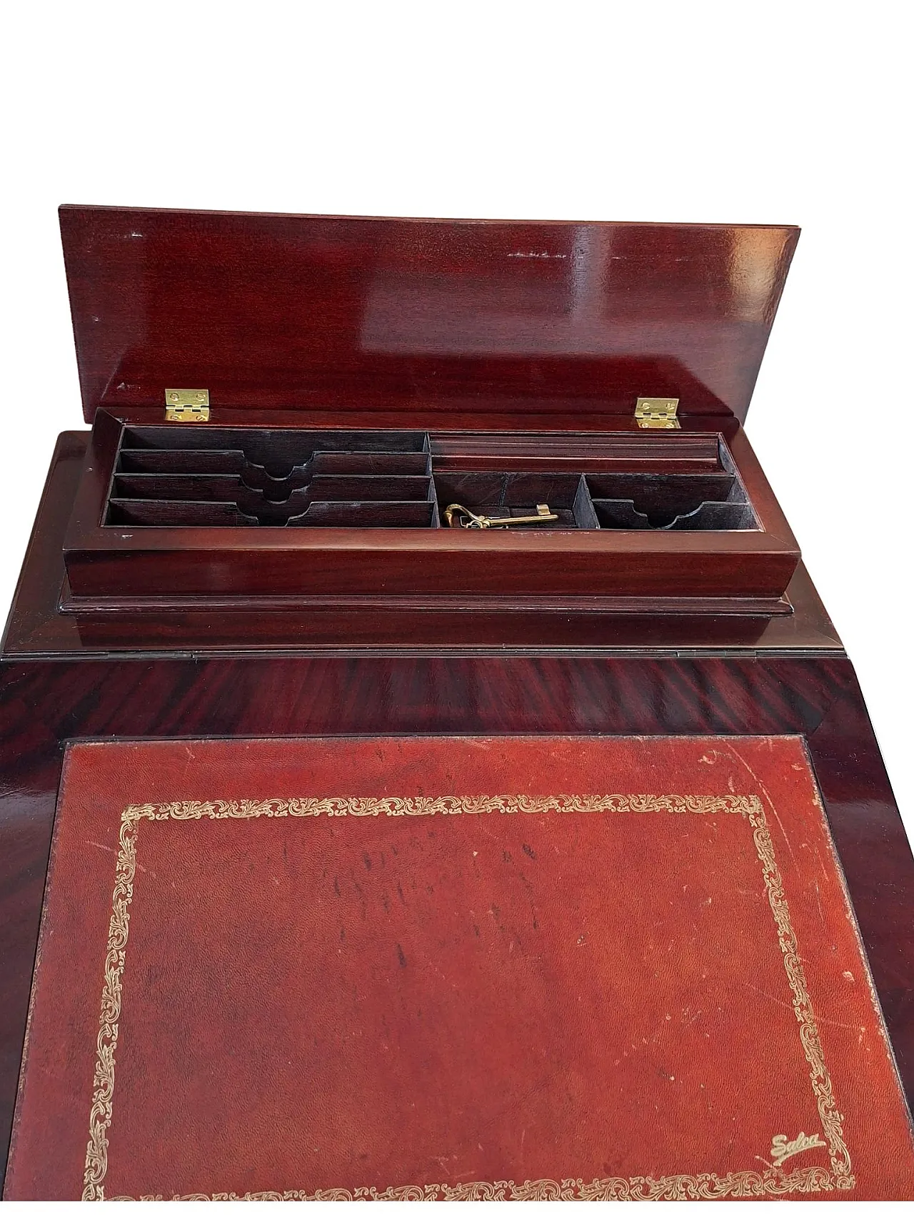 Davenport mahogany writing desk, 1980s 11