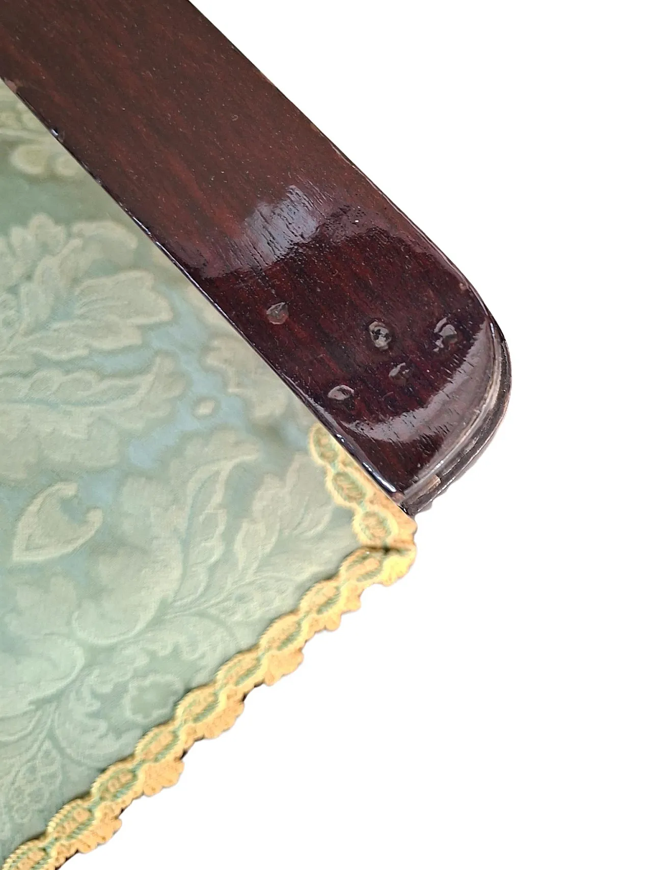 Pair of mahogany and silk armchairs from San Leucio, 1970s 10