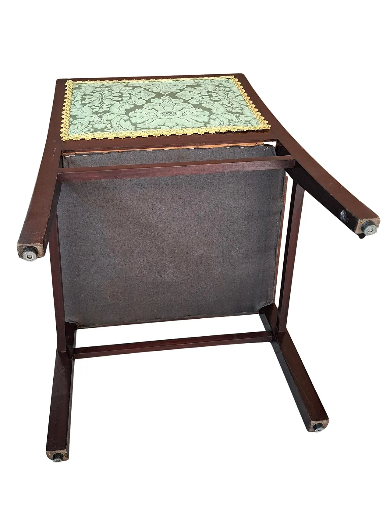 Pair of mahogany and silk armchairs from San Leucio, 1970s 14