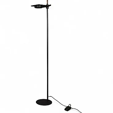 Lampada da terra in metallo laccato con luce regolabile, '900