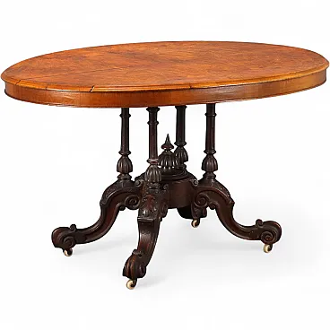 Tavolo in radica di mogano, '800