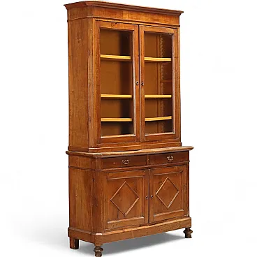 Credenza in noce e vetro, metà '800