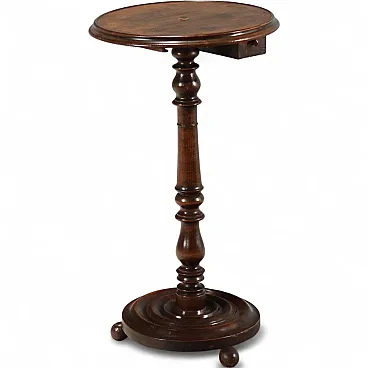 Tavolino in faggio tinto noce, primo '900