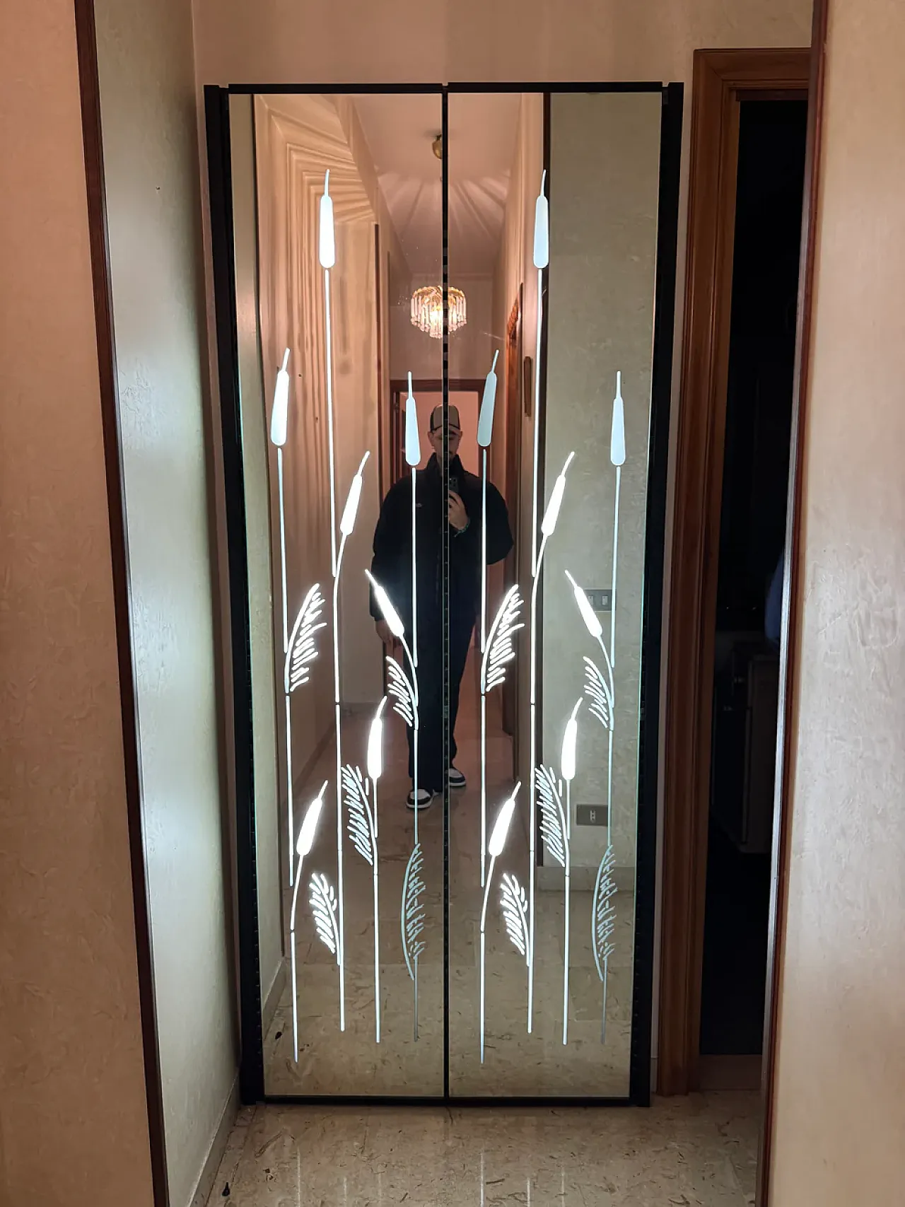 Specchio retroilluminato da parete, anni ‘80 2