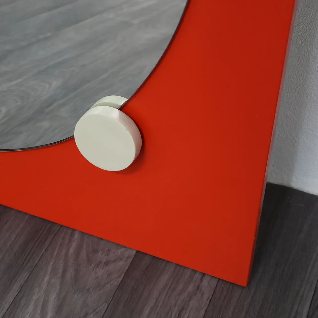 Specchio Space Age in legno e vetro, anni ‘70 4