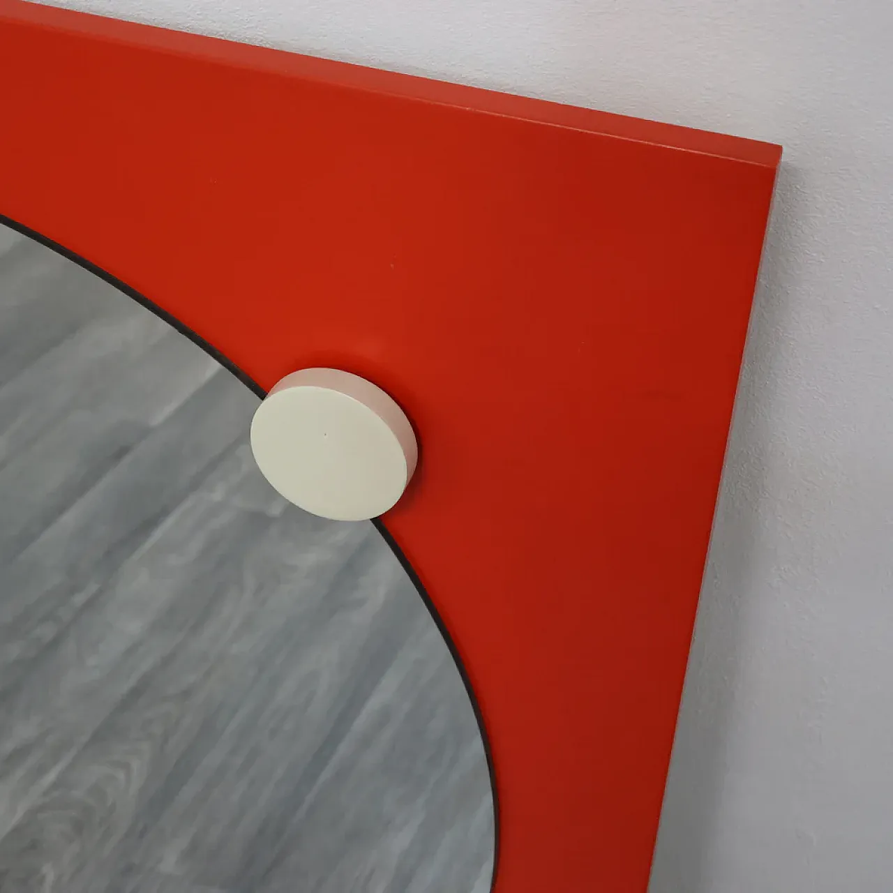 Specchio Space Age in legno e vetro, anni ‘70 6