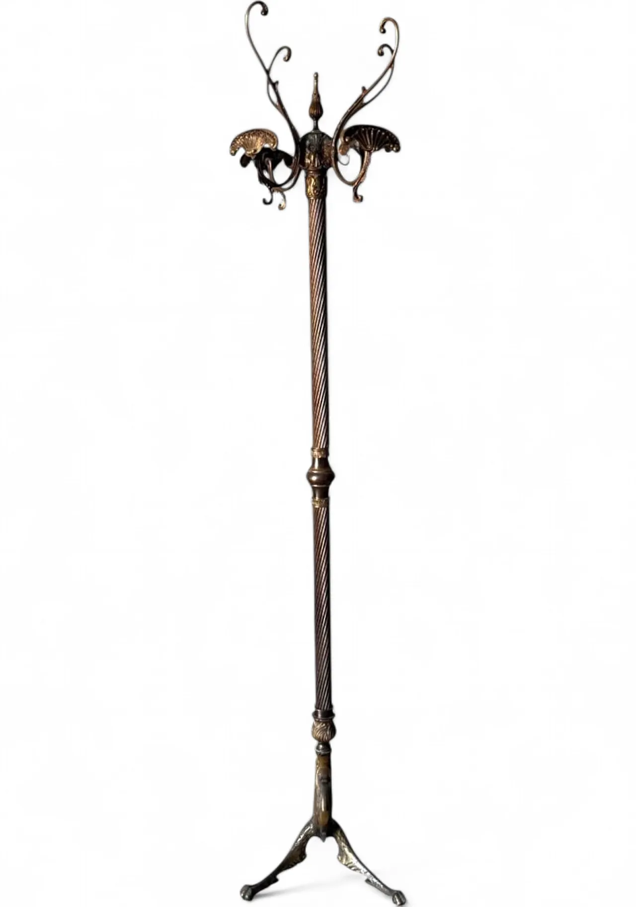 Solid bronze floor coat rack, 1960s 9