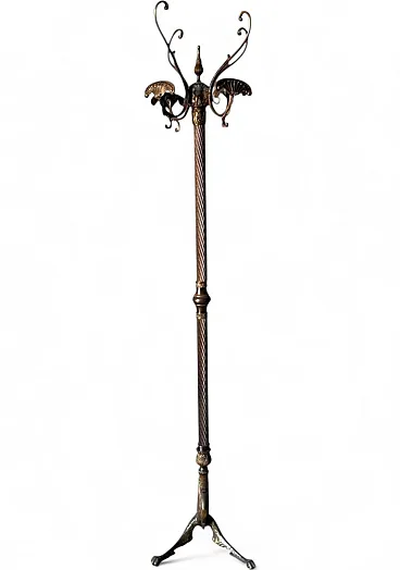Solid bronze floor coat rack, 1960s