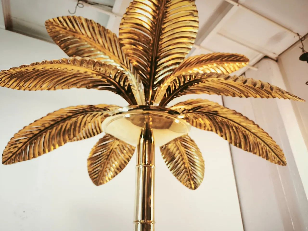 Brass 12-light palm floor lamp, 1970s 2