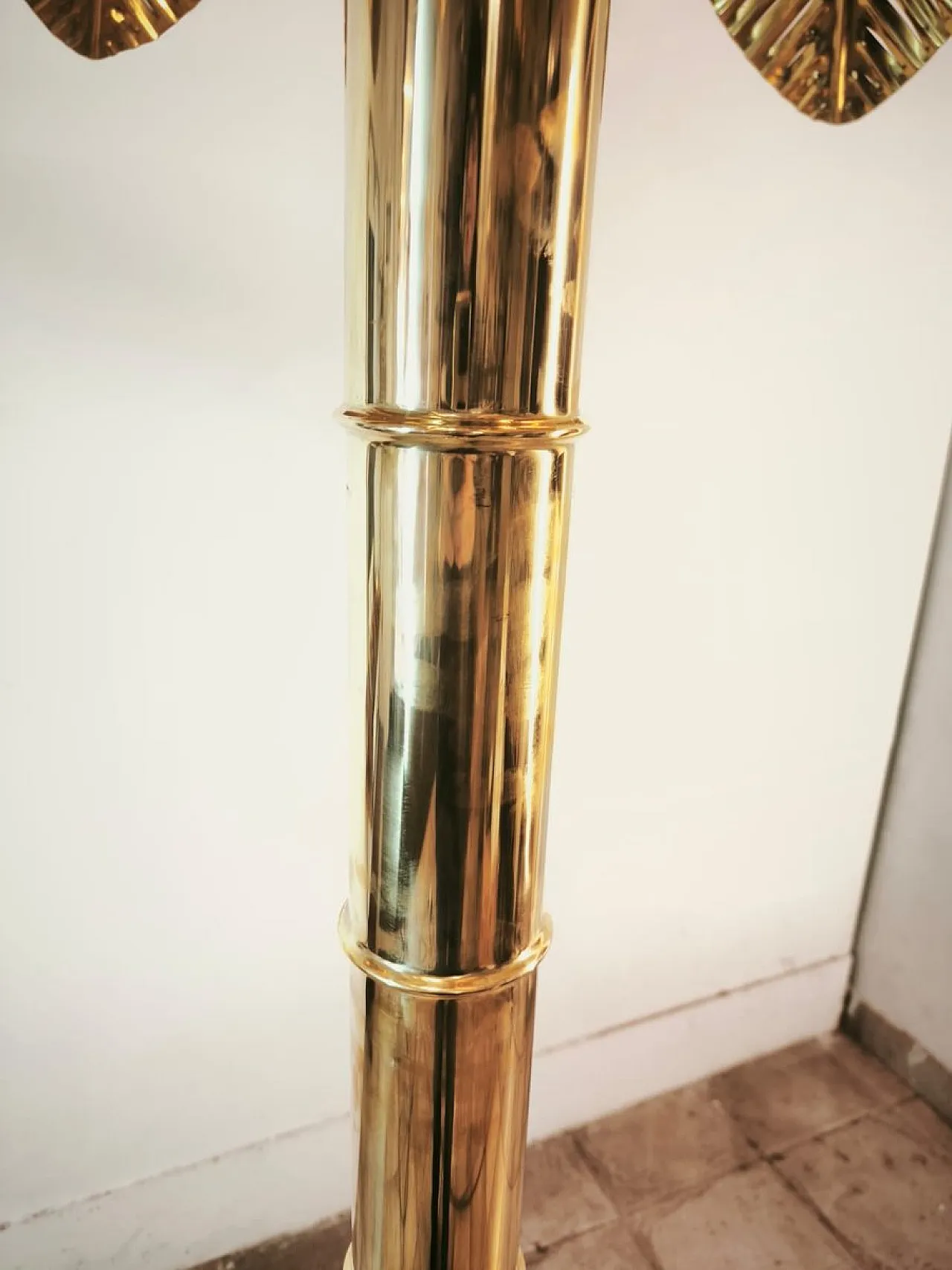 Brass 12-light palm floor lamp, 1970s 9