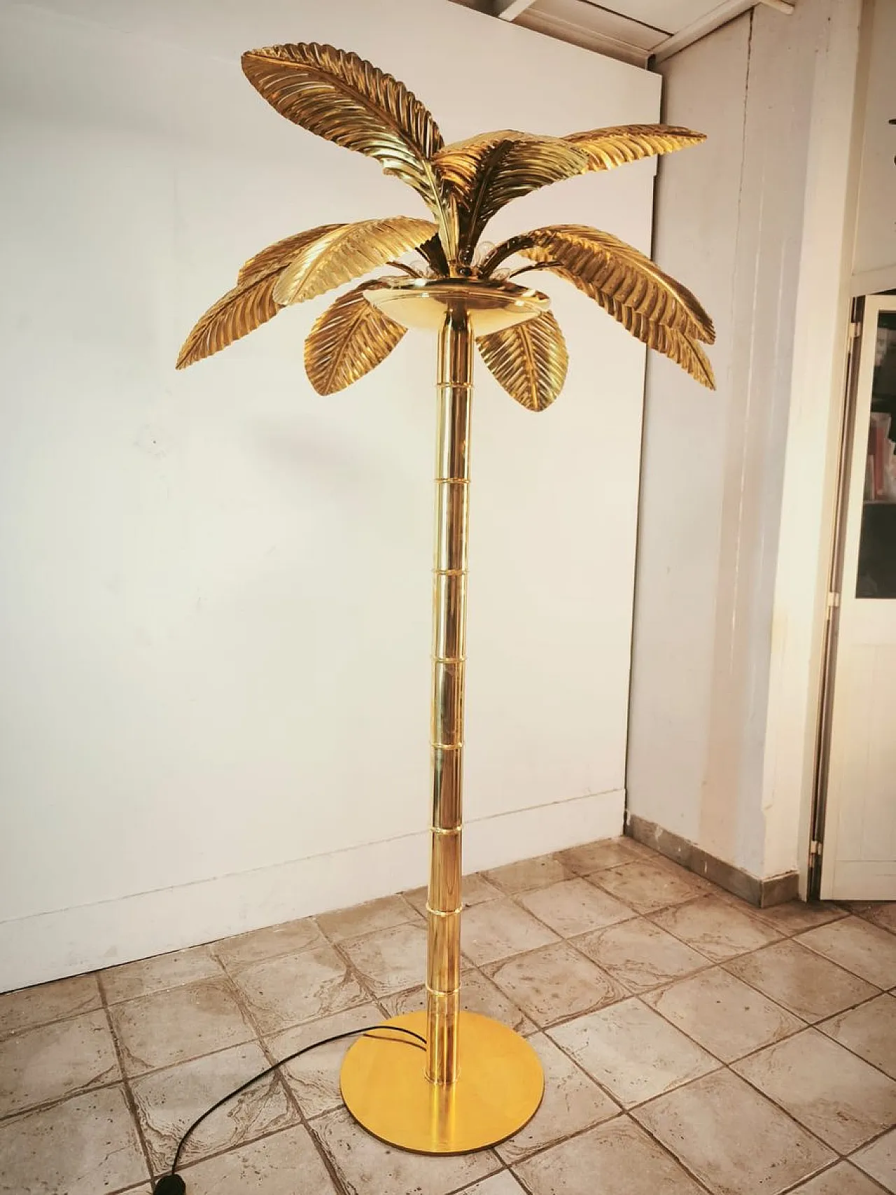 Brass 12-light palm floor lamp, 1970s 22
