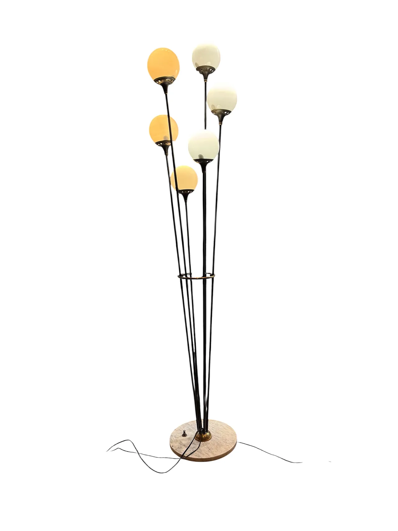 Lampada da terra alberello stilnovo lattimo '60 5
