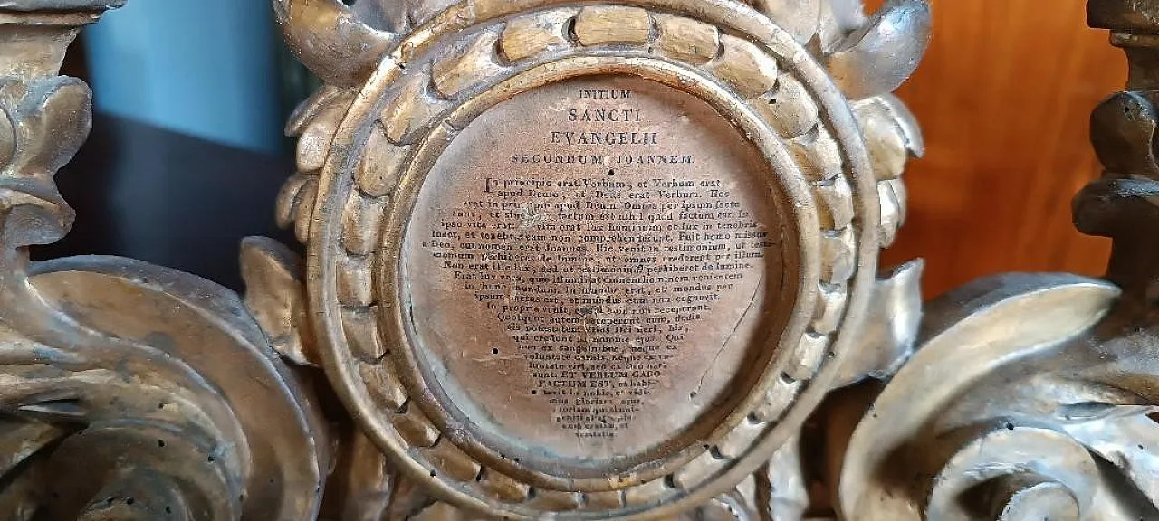 Altar candle holder with gilded wooden safflower, 18th century 5