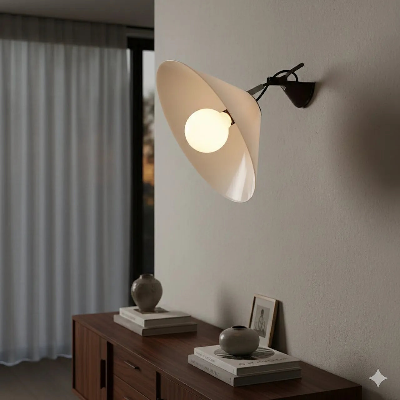 Applique in lacquered metal and methacrylate, 20th century 2