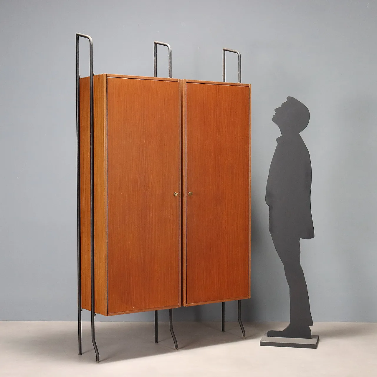 Mobile in metallo smaltato e mogano impiallacciato, '900 3