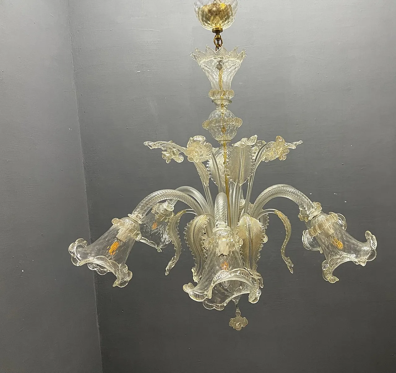 Pair of Murano glass chandeliers, Venice, 1980s 5