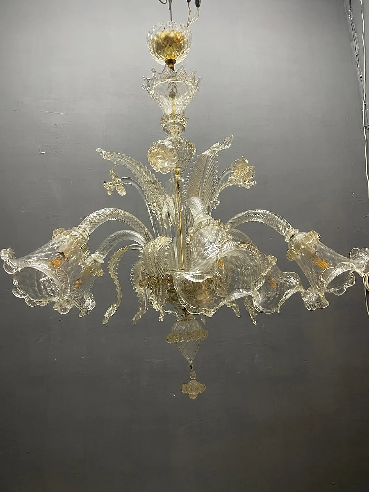 Pair of Murano glass chandeliers, Venice, 1980s 7