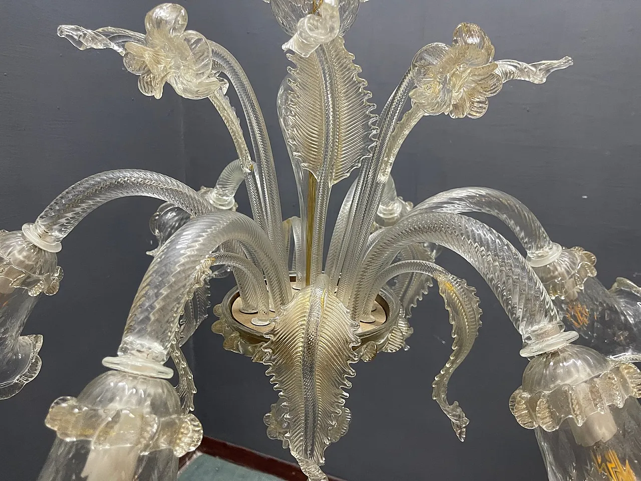 Pair of Murano glass chandeliers, Venice, 1980s 8