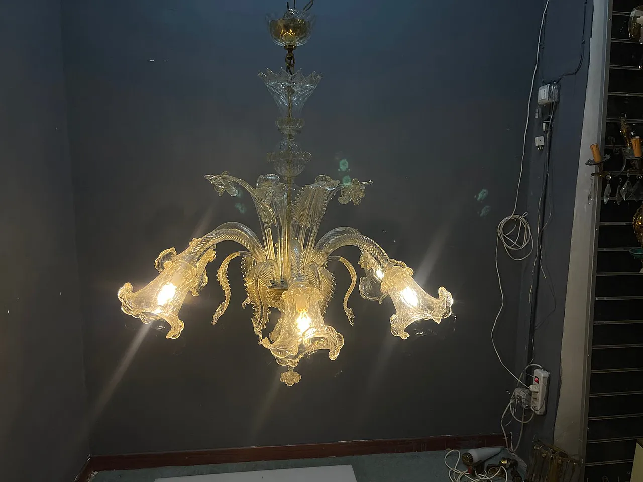 Pair of Murano glass chandeliers, Venice, 1980s 9