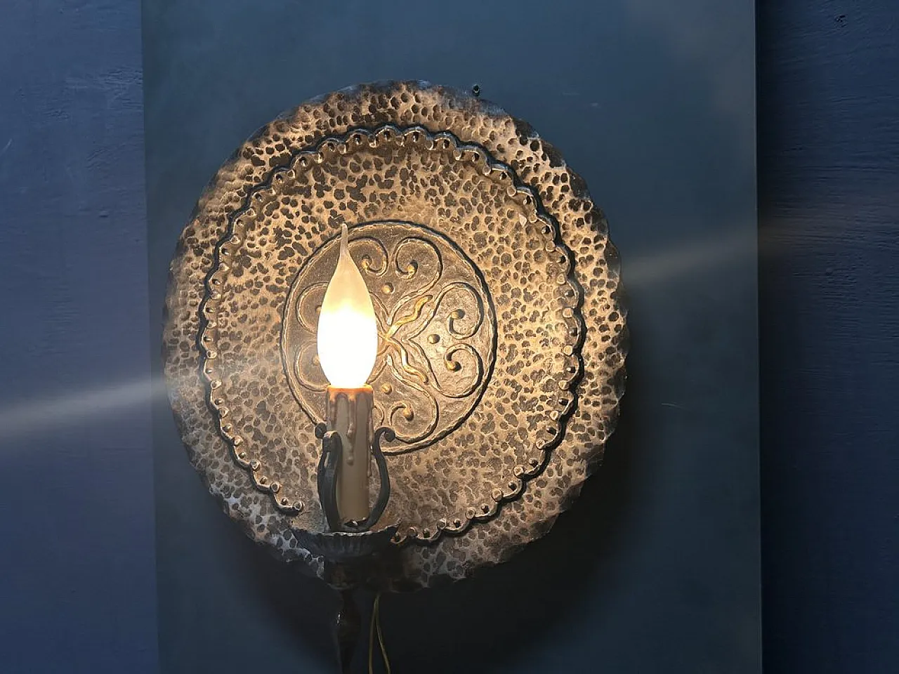 Pair of Italian wrought iron wall sconce, 1970s 4