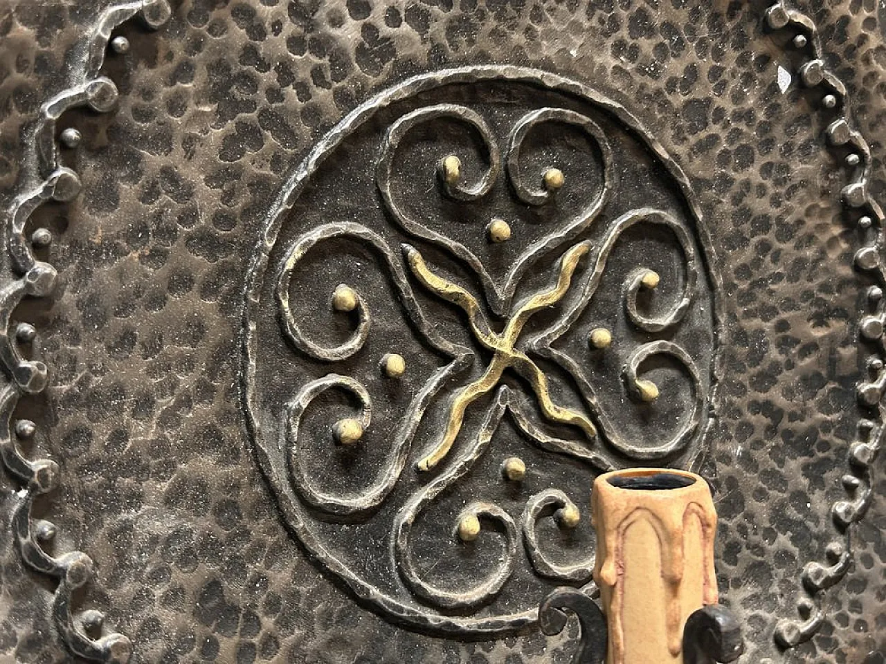 Pair of Italian wrought iron wall sconce, 1970s 10