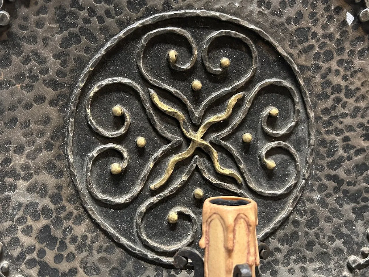 Pair of Italian wrought iron wall sconce, 1970s 11