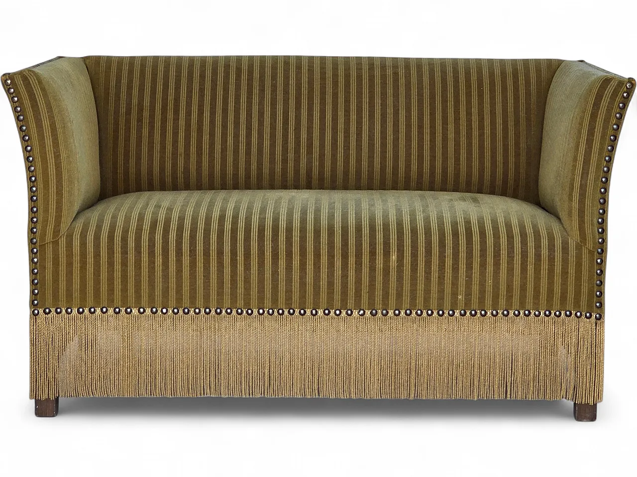 Danish 2-seater sofa, green furniture velour, 1970s 17